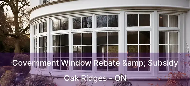  Government Window Rebate & Subsidy Oak Ridges - ON