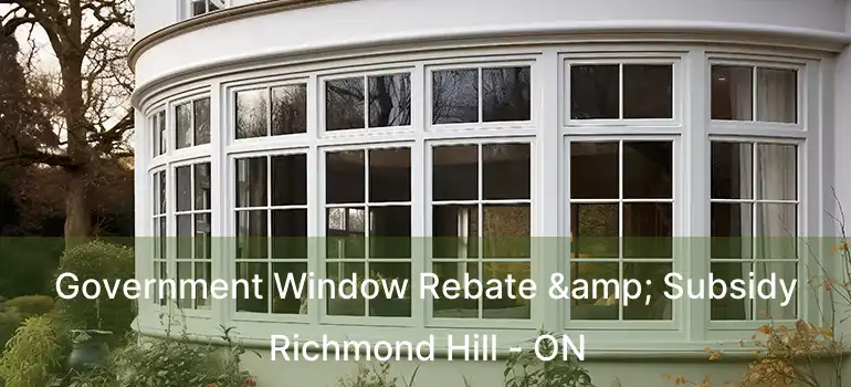  Government Window Rebate & Subsidy Richmond Hill - ON