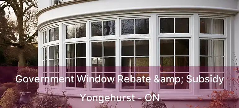  Government Window Rebate & Subsidy Yongehurst - ON