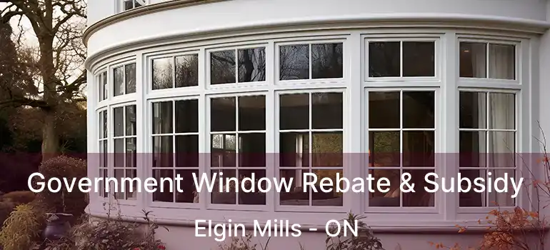  Government Window Rebate & Subsidy Elgin Mills - ON