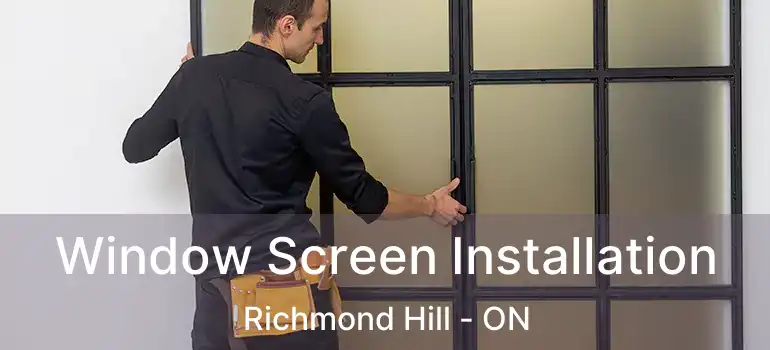  Window Screen Installation Richmond Hill - ON